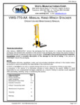 Vestil VWS-770-AA Manual