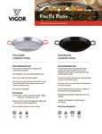 Vigor Paella Pan Care Instructions