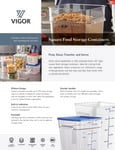 Vigor Square Storage Containers Sell Sheet
