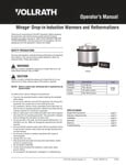 Vollrath Drop-In Warmer / Rethermalizer Manual