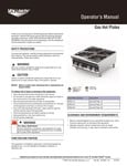 GAS HOT PLATE, FOUR BURNER manual