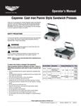 Vollrath 40795-C Cayenne® Cast Iron Panini Double Sandwich Press