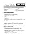 Waring 6001C Troubleshoot Waring 6001C Troubleshoot