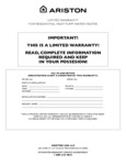 Ariston Group Limited Warranty