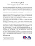 Bally Walk-In Panel Warranty Bally Walk-In Panel Warranty