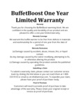 BuffetBoost 1 year Warranty BuffetBoost 1 year Warranty