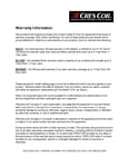 Cres Cor’s Warranty Information