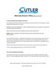 Cutler Radios Warranty Replacement Repair Info