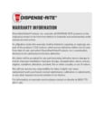 Dispense-Rite Warranty Dispense-Rite Warranty