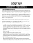 Emperor Select Warranty Emperor Select Warranty