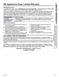 GE Appliances Dryer Limited Warranty GE Appliances Dryer Limited Warranty