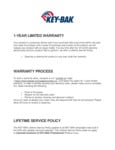 Key-Bak Warranty Key-Bak Warranty