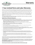 Limited Parts and Labor Warranty for Mainstreet Reach-Ins