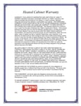 Metro's heated cabinet warranty Information Metro's heated cabinet warranty Information