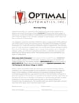 Optimal Automatics Warranty