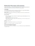 Motorola Solutions_Product Warranty