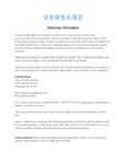 Versare Warranty