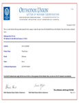 Kosher Certification Letter