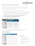Water Treatment Selection Sell Sheet