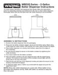 Waring 2 Gal Batter Dispenser Instruction Booklet Waring 2 Gal Batter Dispenser Instruction Booklet