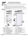 Wilbur Curtis TCN Series Iced Tea Dispensers Instructions and Parts List