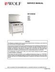 Wolf WX Series Ranges Service Manual