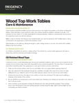 Wood Top Work Tables  Care  Maintenance