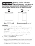 Waring 1 Gal Syrup Dispenser Instruction Booklet