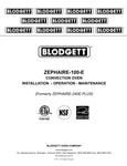 Blodgett ZEPH-100-E Manual