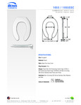 SEAT TOILET ELONGATED PLASTIC NO LID WHITE spec sheet