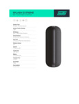SWAY SPLASH EXTREME BLUETOOTH SPEAKER spec sheet SWAY SPLASH EXTREME BLUETOOTH SPEAKER spec sheet
