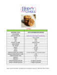 Hope's Cookies Gluten-Free Chocolate Chip Cookie Dough Specsheet