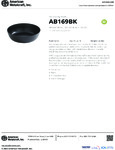 American Metalcraft AB169BK Specsheet American Metalcraft AB169BK Specsheet