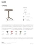 Spritz Table Spec Sheet