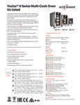 Alto-Shaam Vector Series Spec Sheet Alto-Shaam Vector Series Spec Sheet