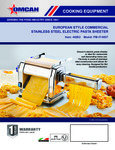 13231_13232_pasta_sheeters Spec Sheet 13231_13232_pasta_sheeters Spec Sheet