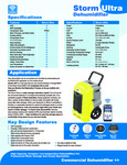STORM ULTRA DEHUMIDIFIER spec sheet STORM ULTRA DEHUMIDIFIER spec sheet