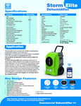 AlorAir Storm Elite 125 Blue Smart Wi-Fi Enabled Commercial Dehumidifier with Pump - 115V spec sheet