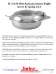 2172-6-30 Mini-Reflection By Spring USA Round Induction Buffet Server Specification Sheet 2172-6-30 Mini-Reflection By Spring USA Round Induction Buffet Server Specification Sheet