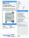 Continental Refrigerator SW27-N-BS-D Spec Sheet