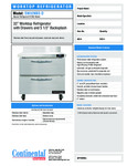Continental Refrigerator SW32-N-BS-D Spec Sheet Continental Refrigerator SW32-N-BS-D Spec Sheet