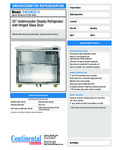 Continental Refrigerator SW32NGD-U Spec Sheet Continental Refrigerator SW32NGD-U Spec Sheet
