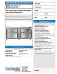 Continental Refrigerator SW60NGD-U Spec Sheet Continental Refrigerator SW60NGD-U Spec Sheet