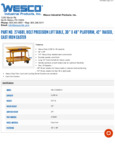 Wesco Manual Lift Table Specsheet