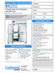 Continental Refrigerator Specsheet Continental Refrigerator Specsheet
