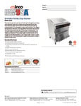 Benchmark USA Tortilla Chip Warmer Specsheet Benchmark USA Tortilla Chip Warmer Specsheet
