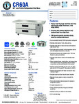 Hoshizaki CR60A Spec Sheet Hoshizaki CR60A Spec Sheet