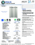 Hoshizaki DT2A-FS Spec Sheet Hoshizaki DT2A-FS Spec Sheet