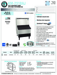 Hoshizaki KM-231BAJ Spec Sheet Hoshizaki KM-231BAJ Spec Sheet