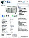 Hoshizaki PR67A Spec Sheet